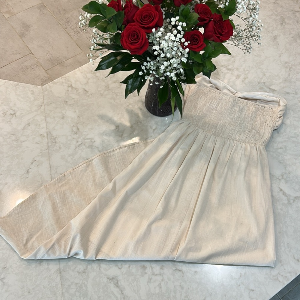 LILLUSORY Linen strapless twist front dress - Picture 6 of 9